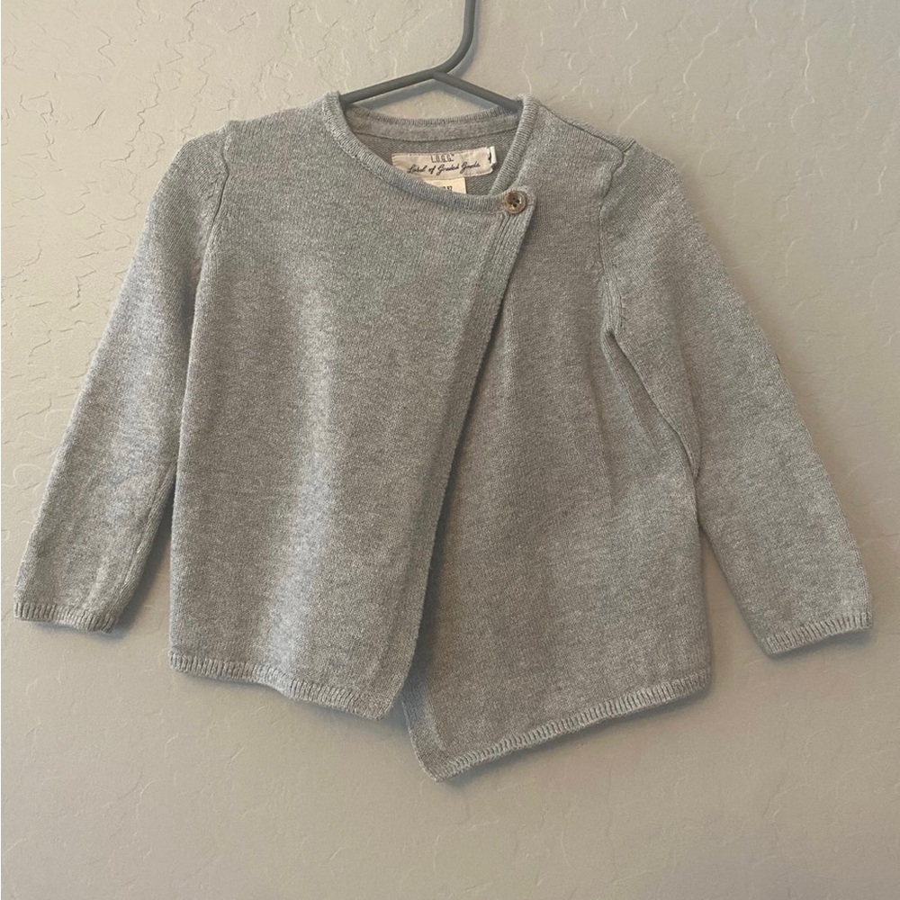 ⭐️L.O.G.G. By H&M Gray toddler cardigan with heart patch elbows 18 months-2 year